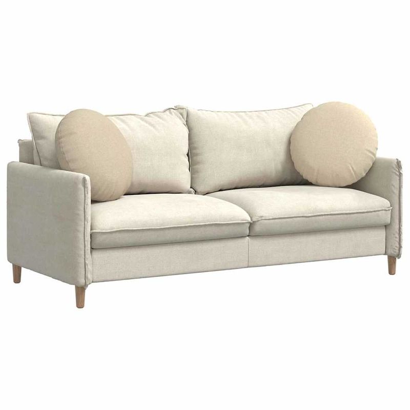 Casa si Gradina - Textile si covoare - Perne si pilote - Perne decorative - Perne de Sezut 2 pcs Crem Ø50 x 19 cm tesatura - Infinity.ro