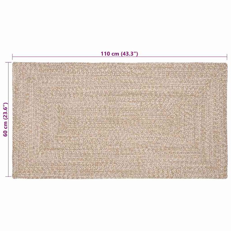 Casa si Gradina - Textile si covoare - Covoare - Covoare casa - Covor Natural si alb 60 x 110 cm Iuta - Infinity.ro