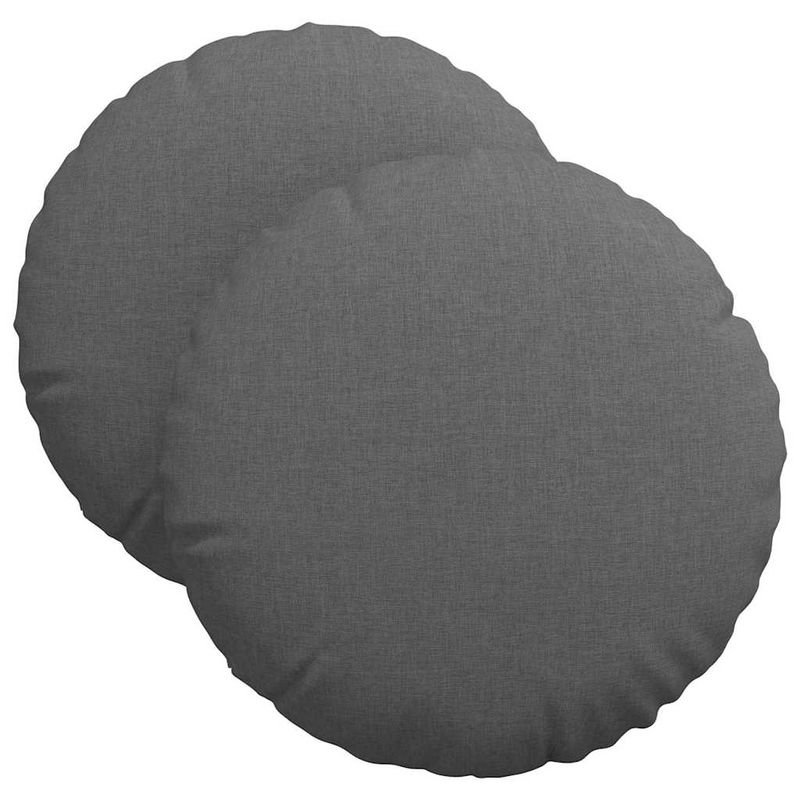 Casa si Gradina - Textile si covoare - Perne si pilote - Perne decorative - Perne de Sezut 2 pcs Gri inchis Ø40 x 13 cm tesatura - Infinity.ro