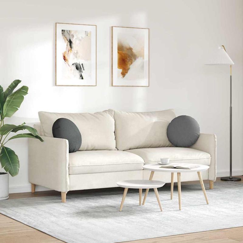 Casa si Gradina - Textile si covoare - Perne si pilote - Perne decorative - Perne de Sezut 2 pcs Gri inchis Ø40 x 13 cm tesatura - Infinity.ro