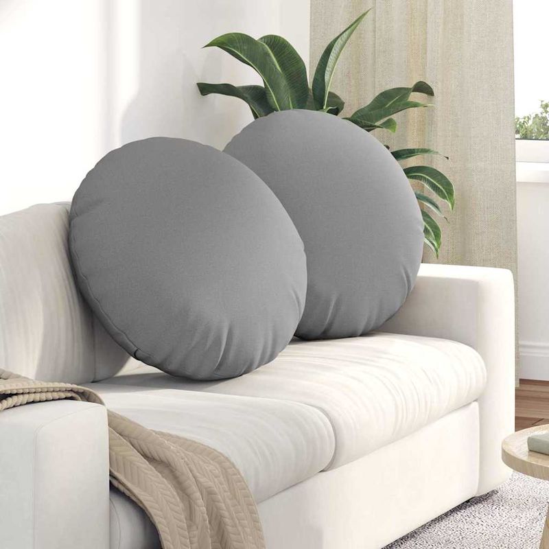 Casa si Gradina - Textile si covoare - Perne si pilote - Perne decorative - Perne de Sezut 2 pcs Gri nori Ø80 x 29 cm tesatura - Infinity.ro