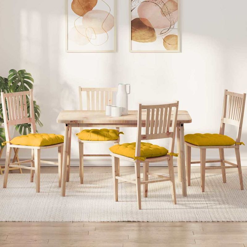 Casa si Gradina - Textile si covoare - Perne si pilote - Perne decorative - Perne de Sezut 4 pcs Galben Deschis 40 x 40 x 6 cm - Infinity.ro