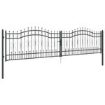 Casa si Gradina - Constructii - Usi interior, exterior si garaj - Usi garaj - Poarta din Gard cu Varf de Lanca Gri 404 x 100 cm Otel - Infinity.ro