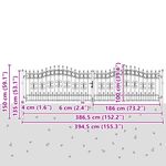 Casa si Gradina - Constructii - Usi interior, exterior si garaj - Usi garaj - Poarta din Gard cu Varf de Lanca Gri 404 x 100 cm Otel - Infinity.ro