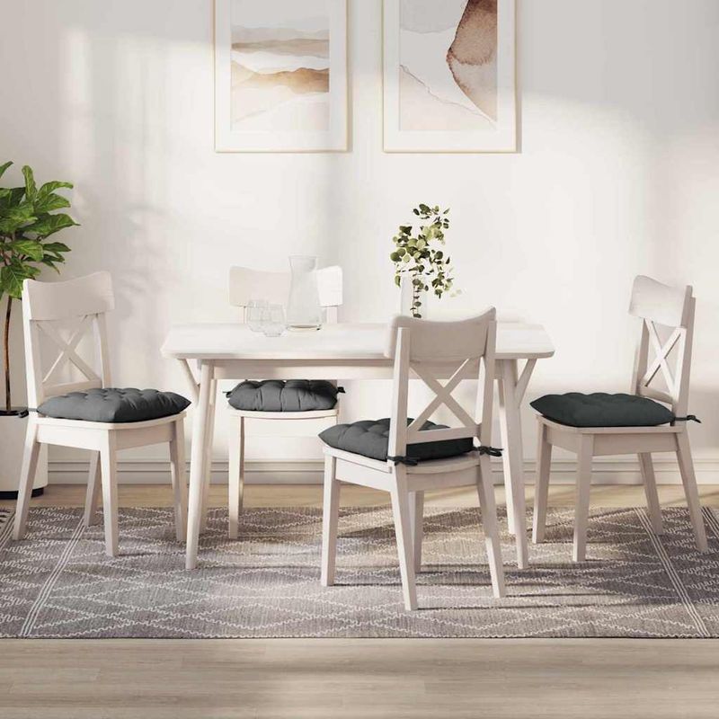 Casa si Gradina - Textile si covoare - Perne si pilote - Perne decorative - Perne de Sezut 2 pcs Gri inchis 40 x 40 x 6 cm tesatura - Infinity.ro