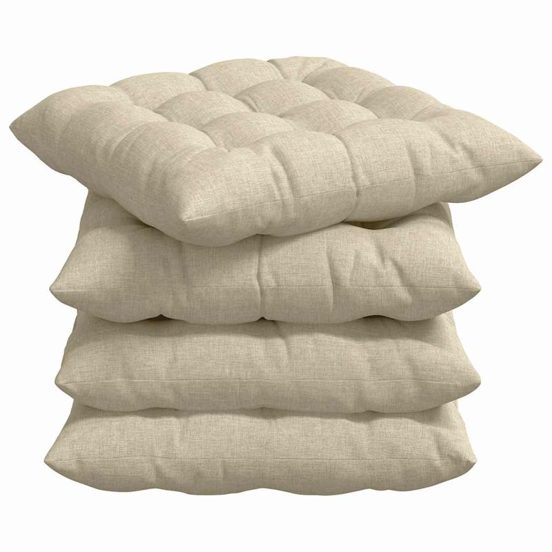 Casa si Gradina - Textile si covoare - Perne si pilote - Perne decorative - Perne de Sezut 2 pcs Crem 40 x 40 x 6 cm tesatura - Infinity.ro