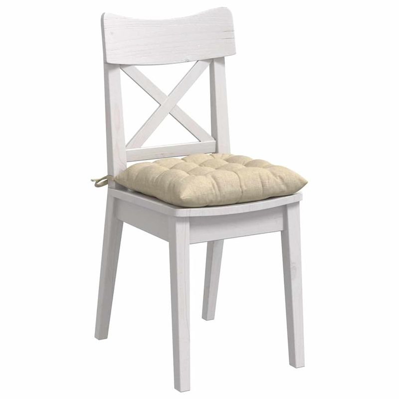 Casa si Gradina - Textile si covoare - Perne si pilote - Perne decorative - Perne de Sezut 2 pcs Crem 40 x 40 x 6 cm tesatura - Infinity.ro