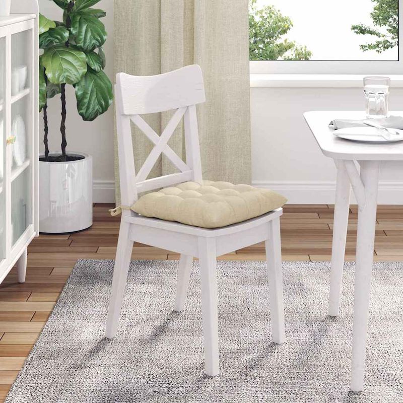Casa si Gradina - Textile si covoare - Perne si pilote - Perne decorative - Perne de Sezut 2 pcs Crem 40 x 40 x 6 cm tesatura - Infinity.ro