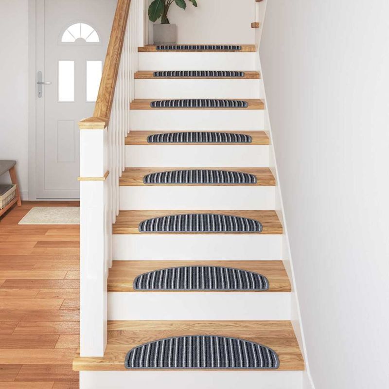 Casa si Gradina - Textile si covoare - Covoare - Covoare casa - Mochete autocolante pentru scara 15 pcs Gri 65 x 21 x 4 cm - Infinity.ro
