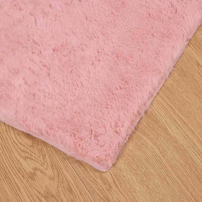 Casa si Gradina - Textile si covoare - Covoare - Covoare casa - Covor din Blana Faux de Iepure Roz 120 x 120 cm Poliester - Infinity.ro