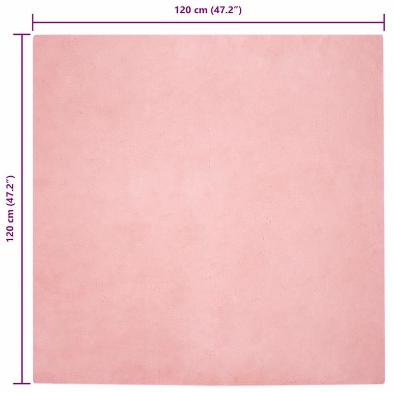 Casa si Gradina - Textile si covoare - Covoare - Covoare casa - Covor din Blana Faux de Iepure Roz 120 x 120 cm Poliester - Infinity.ro