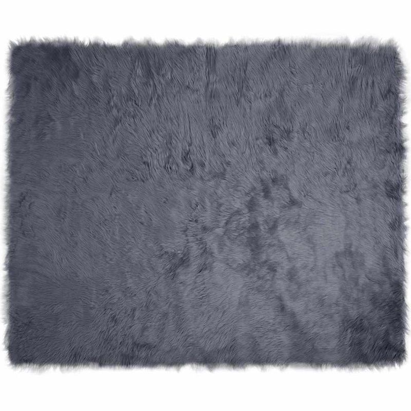 Casa si Gradina - Textile si covoare - Covoare - Covoare casa - Covor Faux din Lana de oaie Antracit 200 x 280 cm Poliester - Infinity.ro