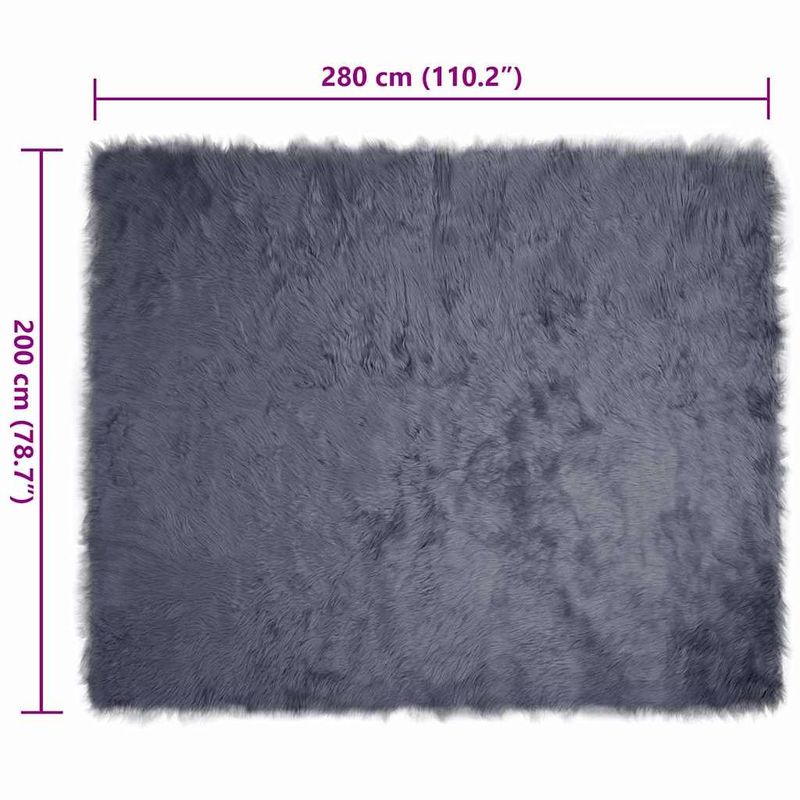 Casa si Gradina - Textile si covoare - Covoare - Covoare casa - Covor Faux din Lana de oaie Antracit 200 x 280 cm Poliester - Infinity.ro