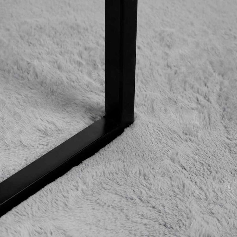 Casa si Gradina - Textile si covoare - Covoare - Covoare casa - Covor din Blana Faux de Iepure Gri 120 x 120 cm Poliester - Infinity.ro