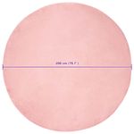 Casa si Gradina - Textile si covoare - Covoare - Covoare casa - Covor din Blana Faux de Iepure Roz Ø 200 cm Poliester - Infinity.ro