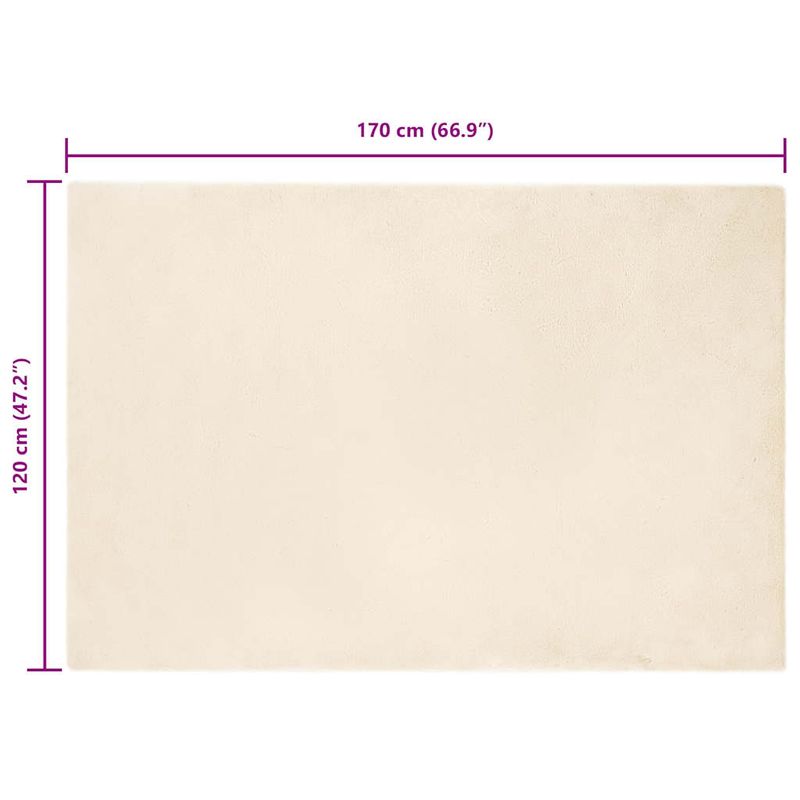 Casa si Gradina - Textile si covoare - Covoare - Covoare casa - Covor din Blana Faux de Iepure Crem 120 x 170 cm Poliester - Infinity.ro