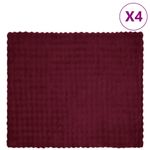 Casa si Gradina - Textile si covoare - Lenjerii de pat - Cearceafuri de pat - Patura din Blana sintetica de Iepure 4 pcs Rosu Bordeaux - Infinity.ro
