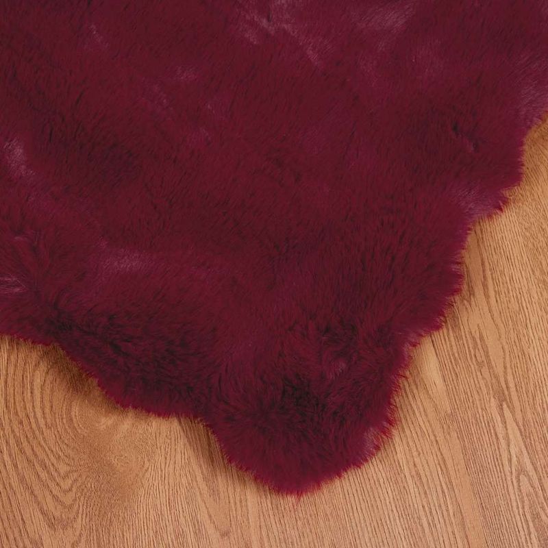 Casa si Gradina - Textile si covoare - Lenjerii de pat - Cearceafuri de pat - Patura din Blana sintetica de Iepure 4 pcs Rosu Bordeaux - Infinity.ro