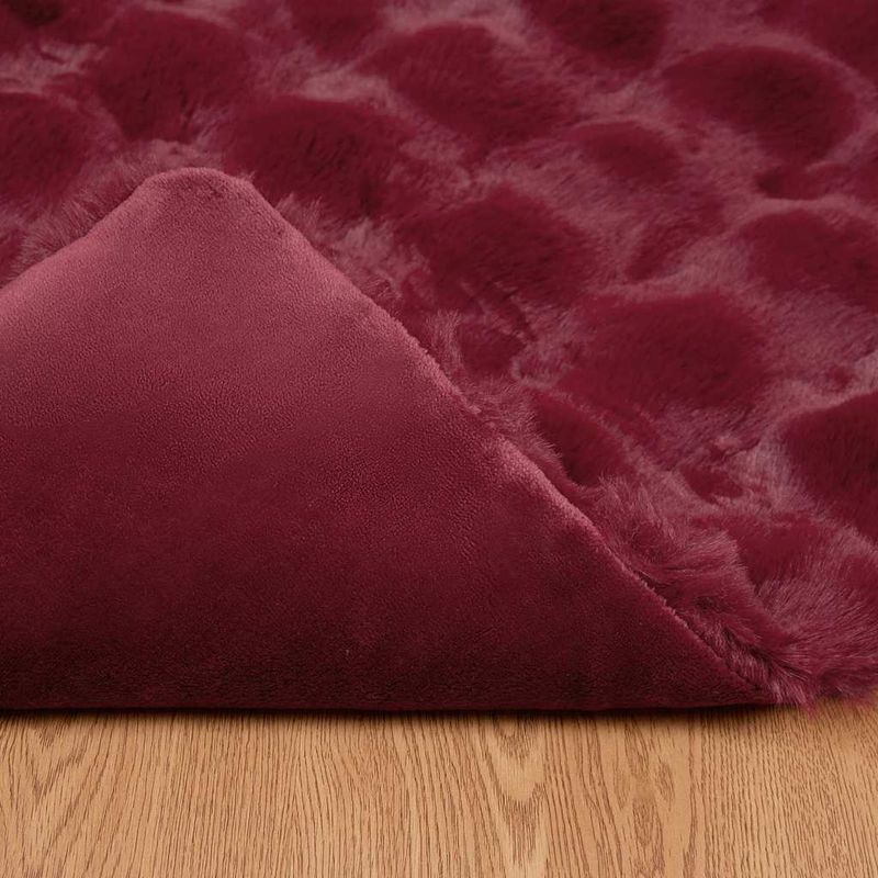 Casa si Gradina - Textile si covoare - Lenjerii de pat - Cearceafuri de pat - Patura din Blana sintetica de Iepure 4 pcs Rosu Bordeaux - Infinity.ro