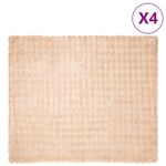 Casa si Gradina - Textile si covoare - Lenjerii de pat - Cearceafuri de pat - Patura din Blana sintetica de Iepure 4 pcs Bej 240 x 270 cm - Infinity.ro