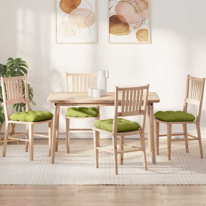 Casa si Gradina - Textile si covoare - Perne si pilote - Perne decorative - Perne de Sezut 4 pcs Verde deschis 40 x 40 x 12 cm tesatura - Infinity.ro