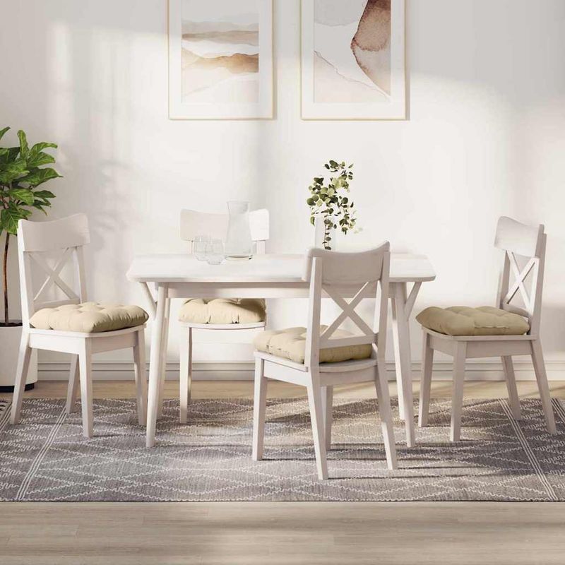 Casa si Gradina - Textile si covoare - Perne si pilote - Perne decorative - Perne de Sezut 4 pcs Crem 40 x 40 cm Tesatura din microfibra - Infinity.ro