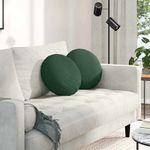 Casa si Gradina - Textile si covoare - Perne si pilote - Perne decorative - Perne de Sezut 2 pcs Verde inchis Ø 40 cm Tesatura din corduroy - Infinity.ro