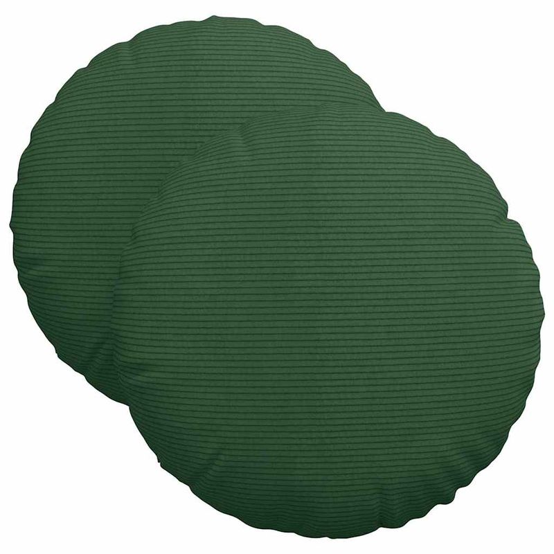 Casa si Gradina - Textile si covoare - Perne si pilote - Perne decorative - Perne de Sezut 2 pcs Verde inchis Ø 40 cm Tesatura din corduroy - Infinity.ro