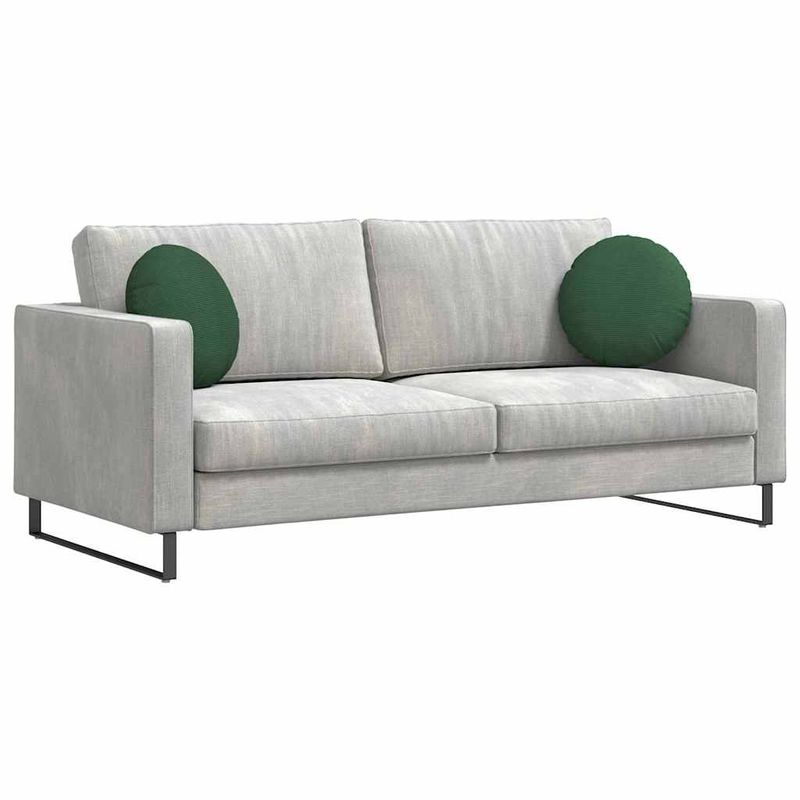 Casa si Gradina - Textile si covoare - Perne si pilote - Perne decorative - Perne de Sezut 2 pcs Verde inchis Ø 40 cm Tesatura din corduroy - Infinity.ro