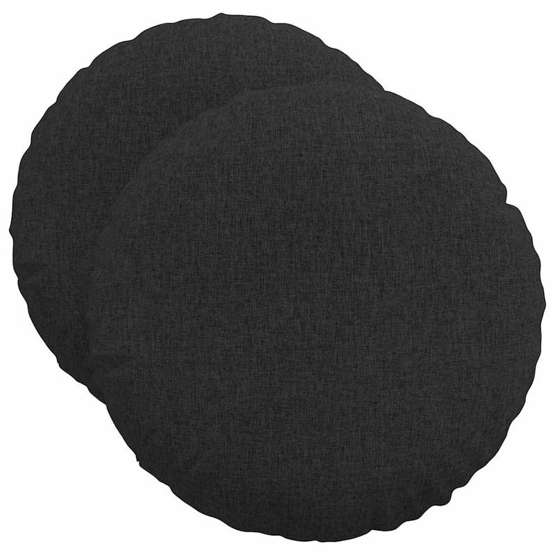 Casa si Gradina - Textile si covoare - Perne si pilote - Perne decorative - Perne de Sezut 2 pcs Negru Ø50 x 19 cm tesatura - Infinity.ro