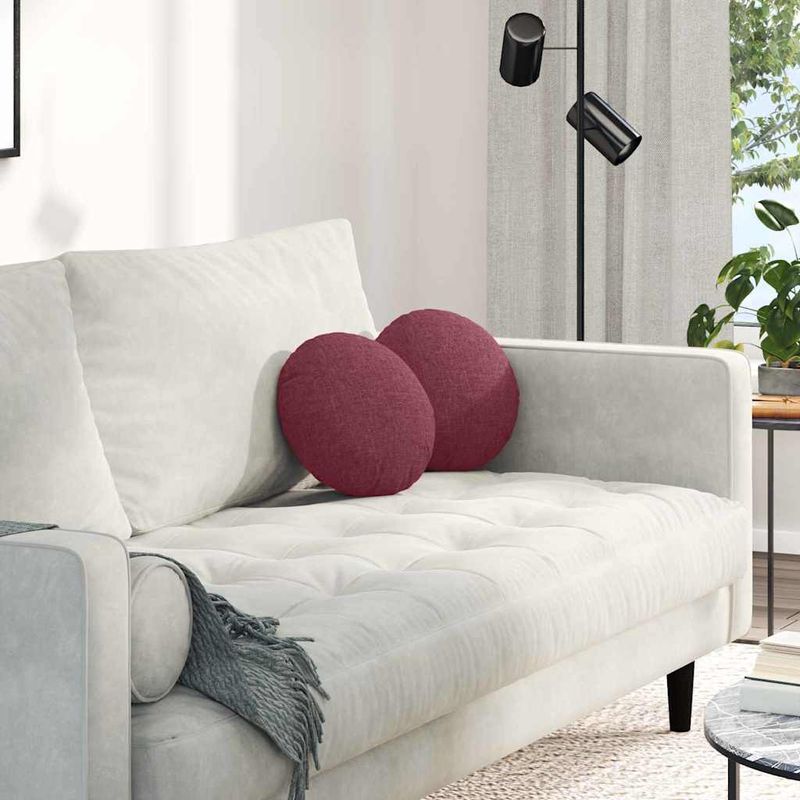 Casa si Gradina - Textile si covoare - Perne si pilote - Perne decorative - Perne de Sezut 2 pcs Rosu Vin Ø30 x 13 cm tesatura - Infinity.ro