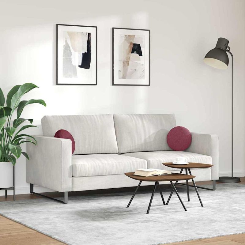 Casa si Gradina - Textile si covoare - Perne si pilote - Perne decorative - Perne de Sezut 2 pcs Rosu Vin Ø30 x 13 cm tesatura - Infinity.ro