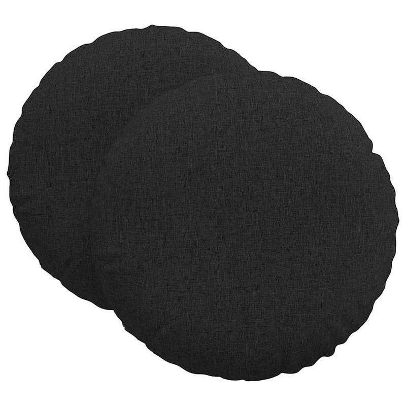 Casa si Gradina - Textile si covoare - Perne si pilote - Perne decorative - Perne de Sezut 2 pcs Negru Ø60 x 21 cm tesatura - Infinity.ro