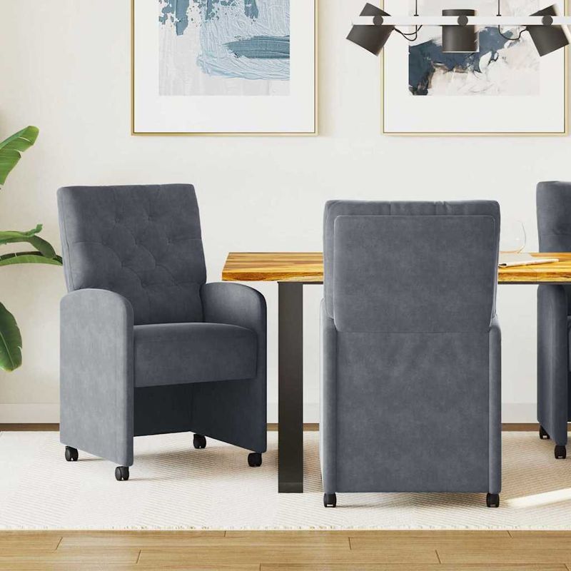 Casa si Gradina - Mobilier - Scaune si fotolii - Scaune - Scaune de dining 2 pcs Gri inchis 58 x 67 x 97 cm Catifea - Infinity.ro