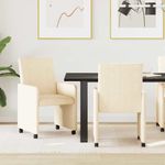Casa si Gradina - Mobilier - Scaune si fotolii - Scaune - Scaune de dining 2 pcs Crem 57 x 66 x 94 cm Tesatura de catifea - Infinity.ro