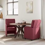 Casa si Gradina - Mobilier - Scaune si fotolii - Scaune - Scaune de dining cu roti 2 pcs bordo 57 x 67 x 95 cm tesatura - Infinity.ro