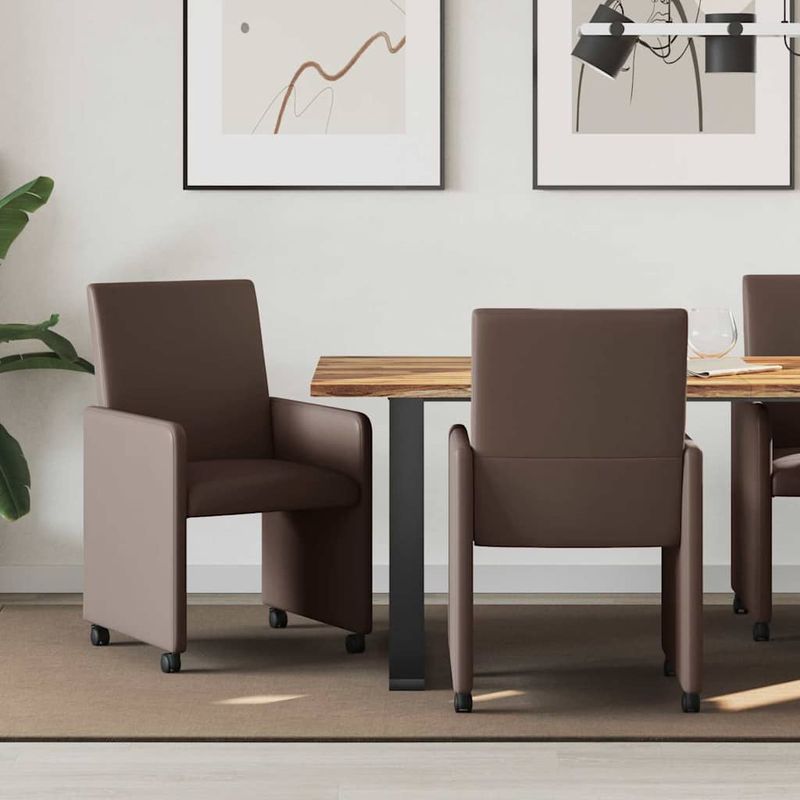 Casa si Gradina - Mobilier - Scaune si fotolii - Scaune - Scaune de dining 2 pcs Maro 57 x 66 x 94 cm Piele artificiala - Infinity.ro