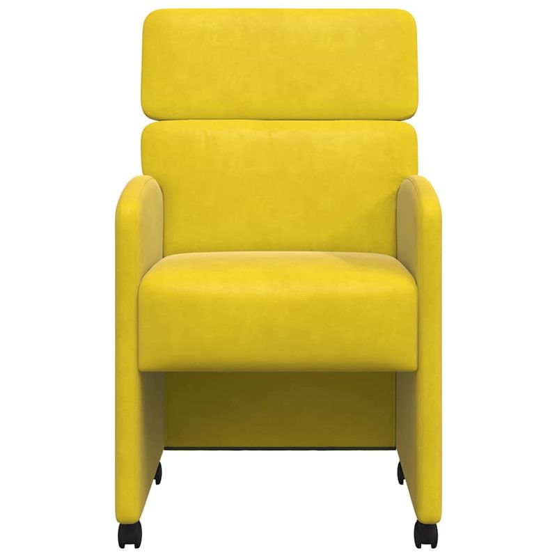 Casa si Gradina - Mobilier - Scaune si fotolii - Scaune - Scaune de dining cu roti 2 pcs Galben 58 x 65 x 98 cm Catifea - Infinity.ro
