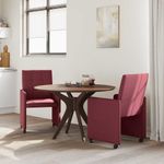 Casa si Gradina - Mobilier - Scaune si fotolii - Scaune - Scaune de dining cu roti 2 pcs bordo 58 x 65 x 94 cm tesatura - Infinity.ro