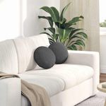 Casa si Gradina - Textile si covoare - Perne si pilote - Perne decorative - Perne de Sezut 2 pcs Gri inchis Ø 30 cm Tesatura din corduroy - Infinity.ro