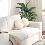 Casa si Gradina - Textile si covoare - Perne si pilote - Perne decorative - Perne de Sezut 2 pcs Crem Ø 30 cm Tesatura din corduroy - Infinity.ro