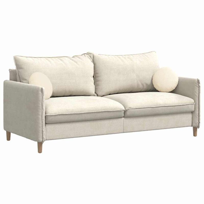 Casa si Gradina - Textile si covoare - Perne si pilote - Perne decorative - Perne de Sezut 2 pcs Crem Ø 30 cm Tesatura din corduroy - Infinity.ro
