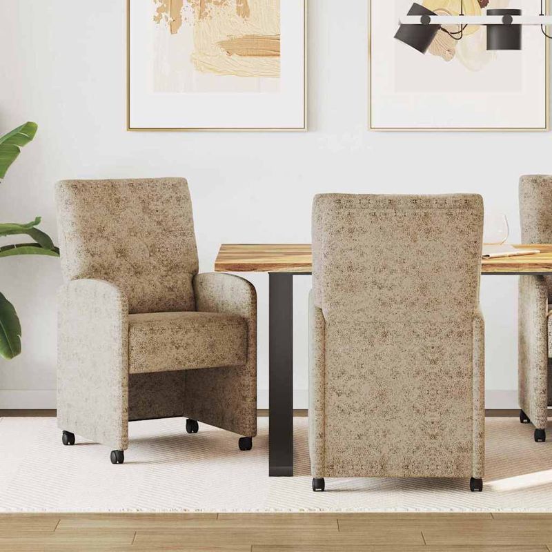 Casa si Gradina - Mobilier - Scaune si fotolii - Scaune - Scaune de dining cu roti 2 pcs Gri deschis 58 x 67 x 97 cm - Infinity.ro