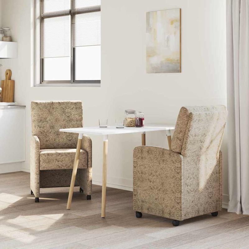 Casa si Gradina - Mobilier - Scaune si fotolii - Scaune - Scaune de dining cu roti 2 pcs Gri deschis 58 x 67 x 97 cm - Infinity.ro
