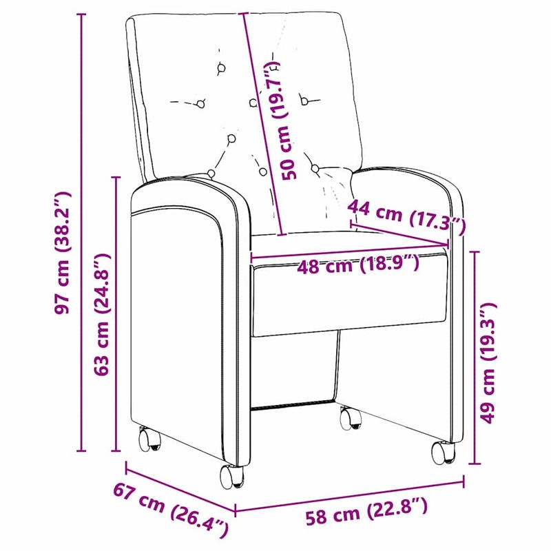 Casa si Gradina - Mobilier - Scaune si fotolii - Scaune - Scaune de dining cu roti 2 pcs Gri deschis 58 x 67 x 97 cm - Infinity.ro