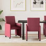Casa si Gradina - Mobilier - Scaune si fotolii - Scaune - Scaune de dining cu roti 2 pcs bordo 57 x 66 x 94 cm tesatura - Infinity.ro