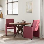 Casa si Gradina - Mobilier - Scaune si fotolii - Scaune - Scaune de dining cu roti 2 pcs bordo 57 x 66 x 94 cm tesatura - Infinity.ro