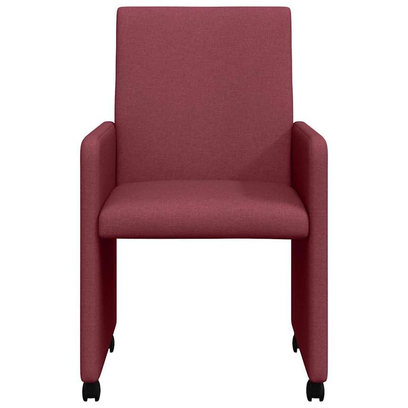 Casa si Gradina - Mobilier - Scaune si fotolii - Scaune - Scaune de dining cu roti 2 pcs bordo 57 x 66 x 94 cm tesatura - Infinity.ro