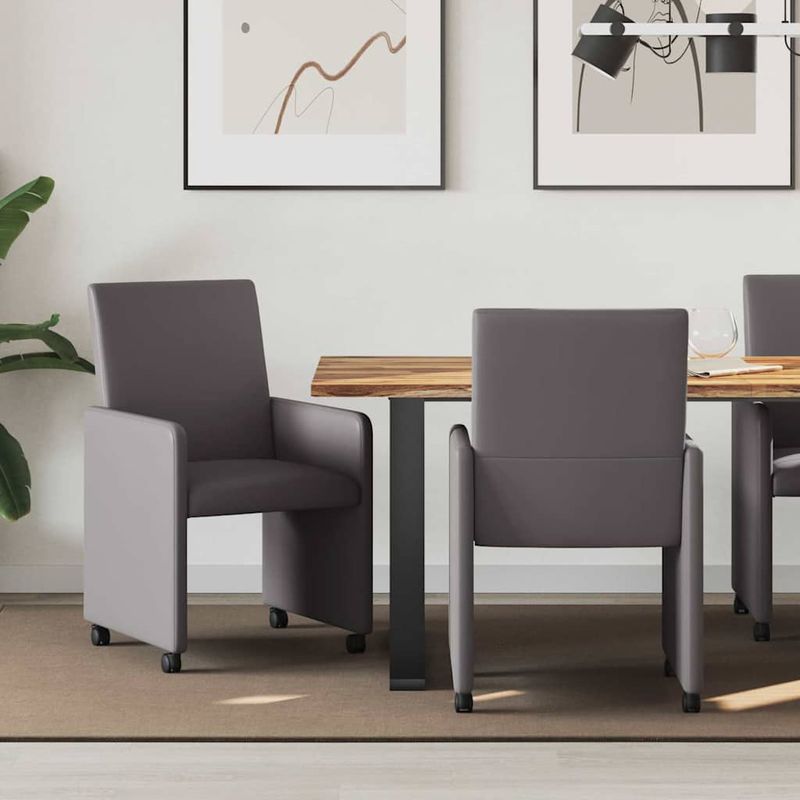 Casa si Gradina - Mobilier - Scaune si fotolii - Scaune - Scaune de dining 2 pcs Gri 57 x 66 x 94 cm Piele artificiala - Infinity.ro