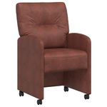 Casa si Gradina - Mobilier - Scaune si fotolii - Scaune - Scaune de dining cu roti 2 pcs Maro lucios 57 x 67 x 95 cm - Infinity.ro